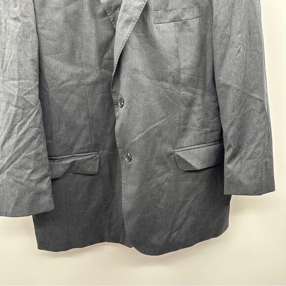 Joseph & Feiss Gold 100% Wool Dark Gray Two Button Long Sleeve Blazer Size 48R - Picture 3 of 9